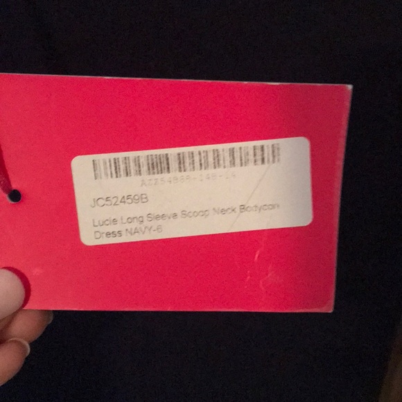 Navy, Long Sleeve Dress - Picture 3 of 3